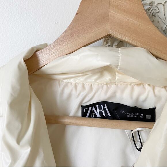 Zara Oversized Button Down Puffer Coat - Picture 3 of 12